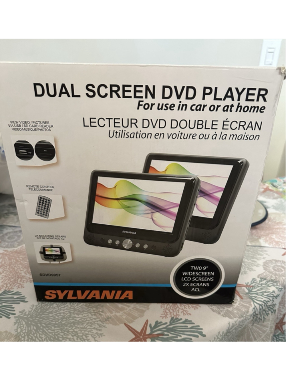 Sylvania Dual Screen Portable DVD Player – Model SDVD9957 (NEW)
